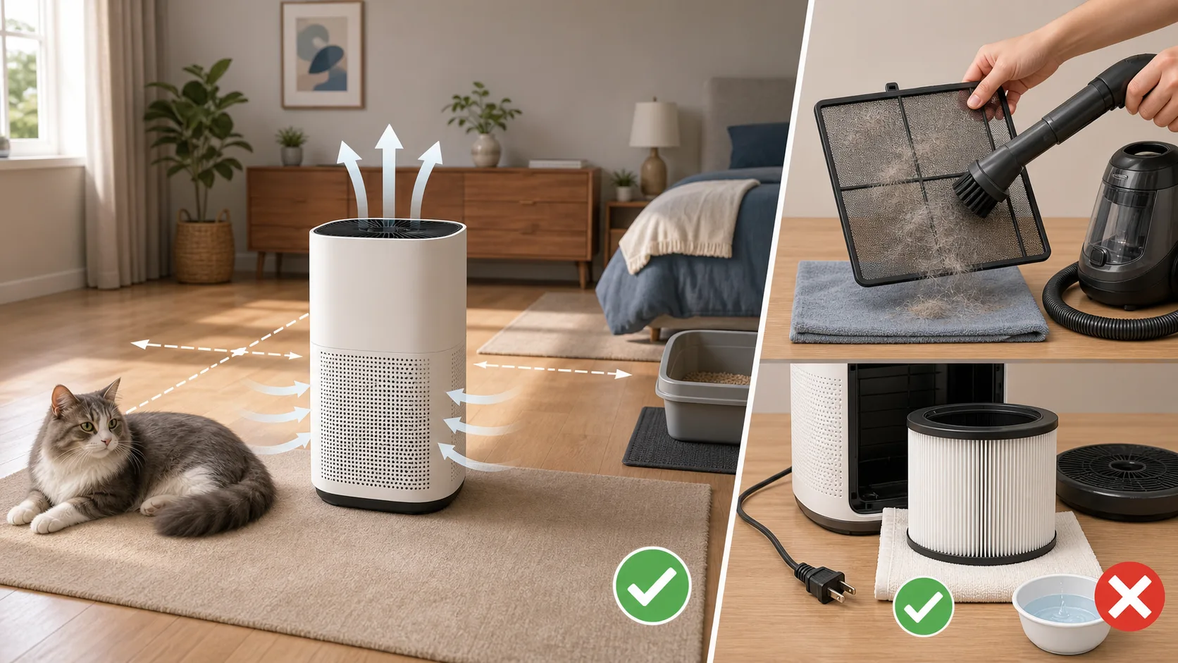 air purifier placement maintenance cats