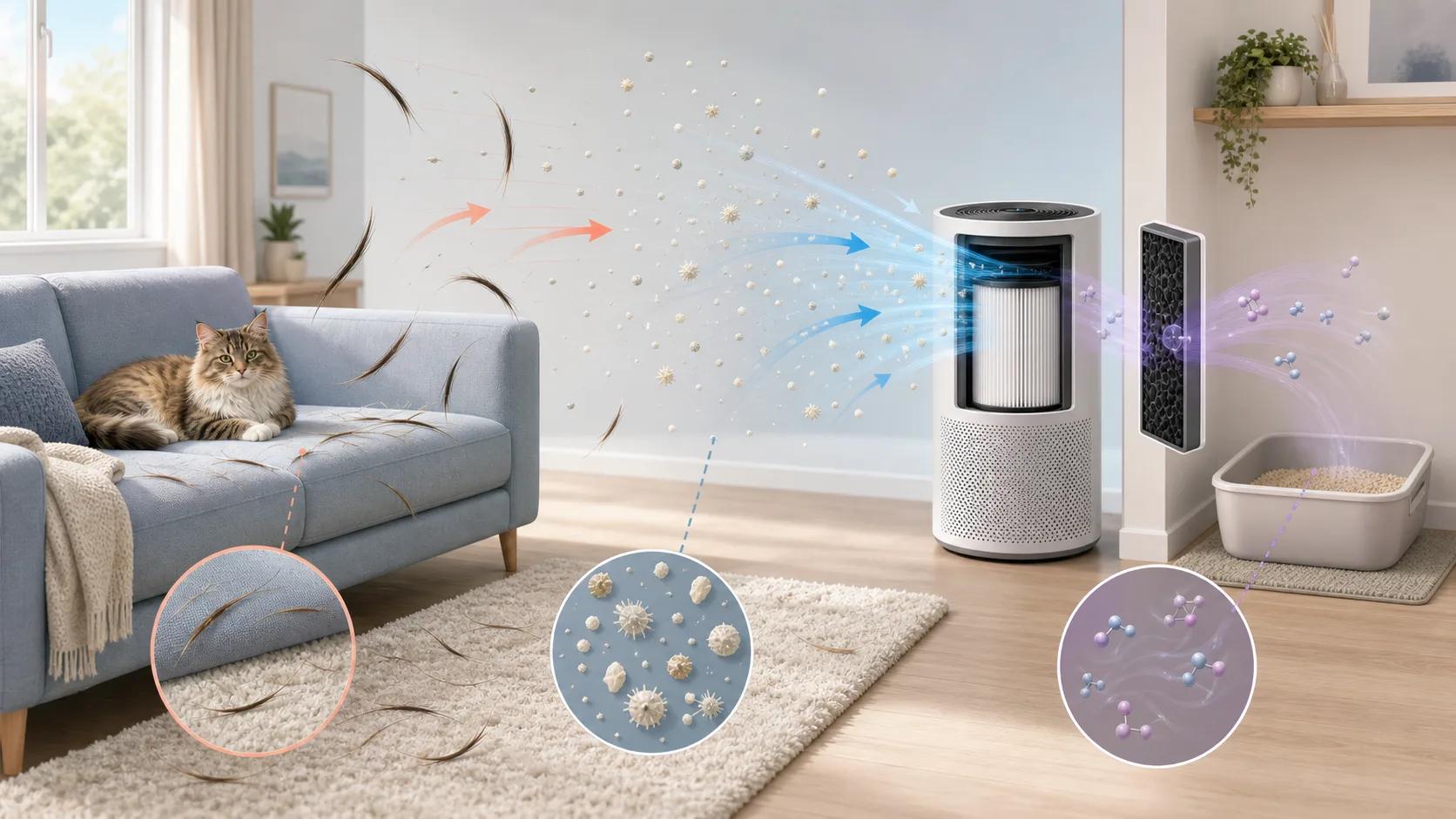 cat hair vs dander vs odor